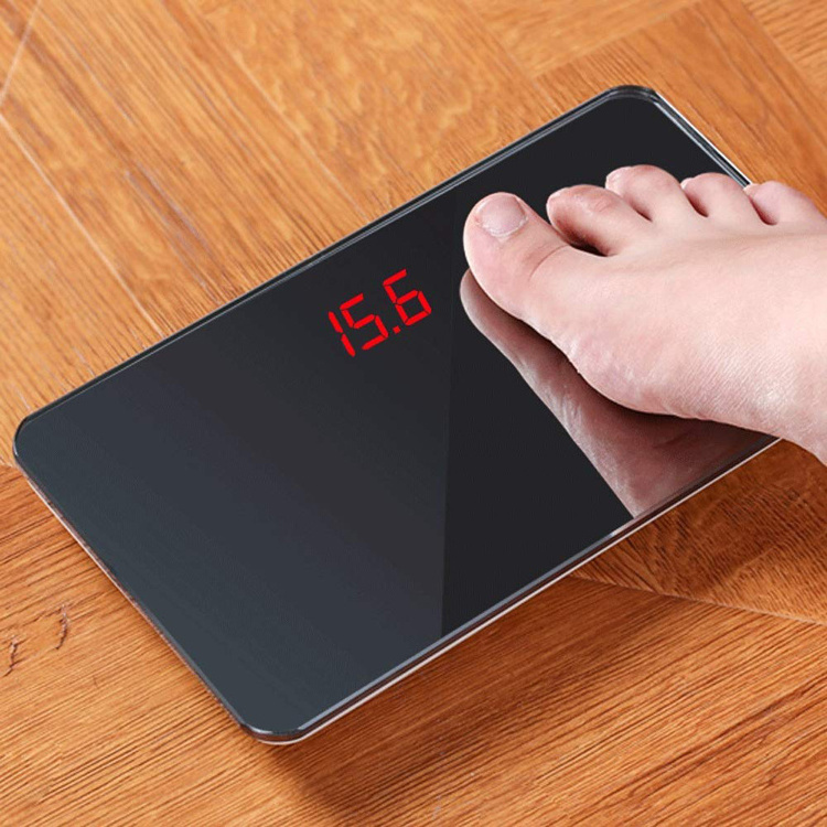 LED Display Portable Bathroom Body Fat Scales Rectangular Mirror electronic travel mini body weight scale