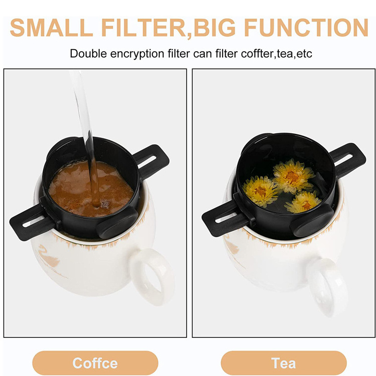 Travel Pour Over Coffee Filter Reusable Paperless Folding Coffee Filter Portable Stainless Steel Coffee Filter