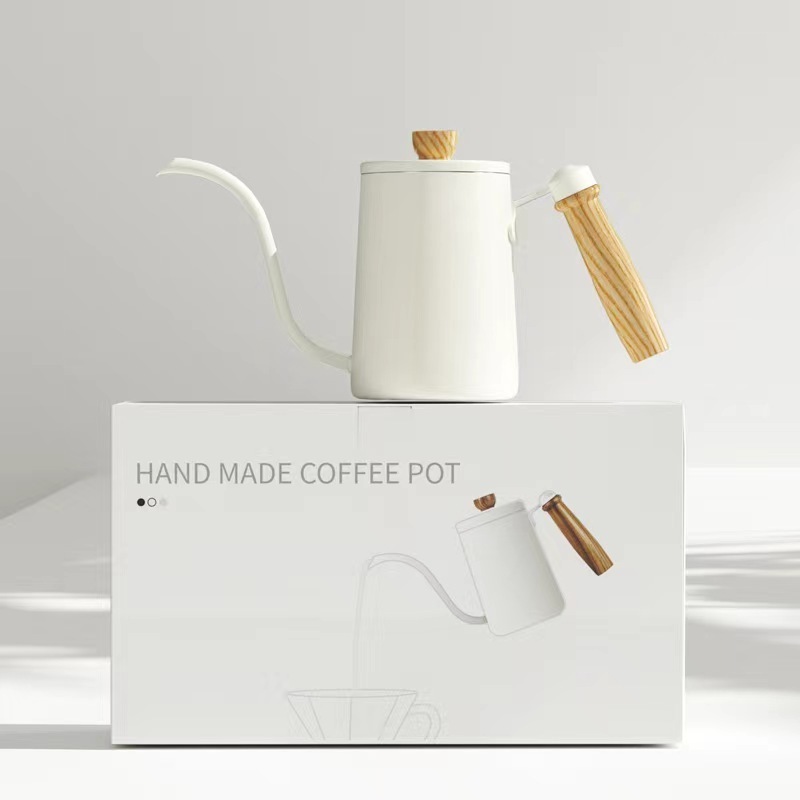 Black, white and silvery varied colors can be optional of this manual coffee pot.