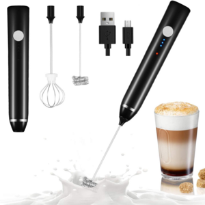 Stainless Whisk Milk Frother Handheld Electric Foam Maker Eggbeater Frother for Coffee