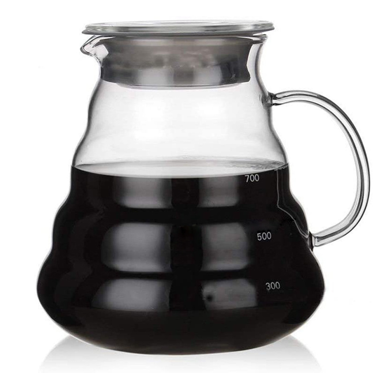 800ml Coffee Pot Clear Standard Glass Coffee Carafe For Pour Over Coffee Maker