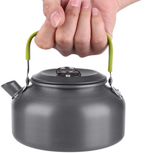 Outdoor Hiking Food-grade Gear Portable Metal Teapot Stainless steel tea kettle