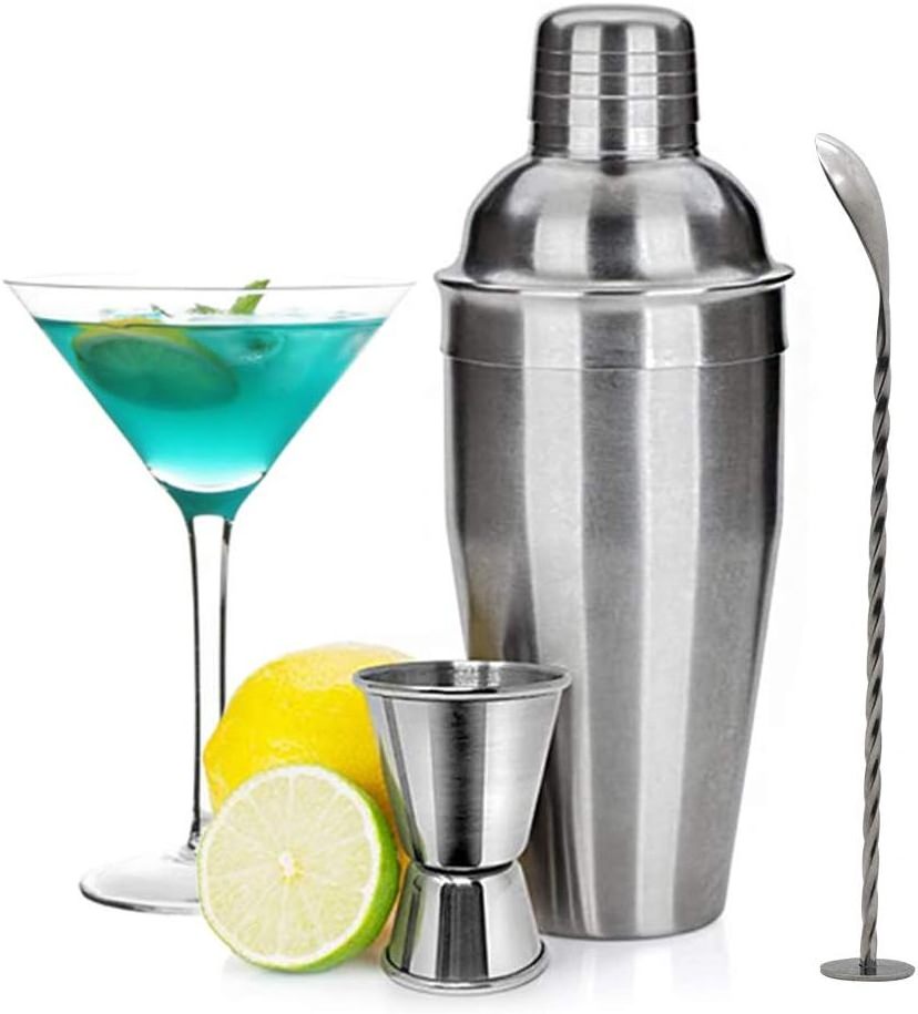 Professional Bartender Kit 6pc Premium Cocktail Stainless Steel Shaker Set - 24oz Martini Shaker