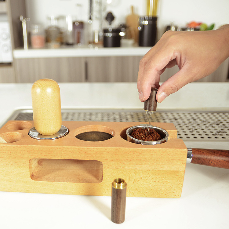 Simple wooden needle fine popular coffee powder dispenser