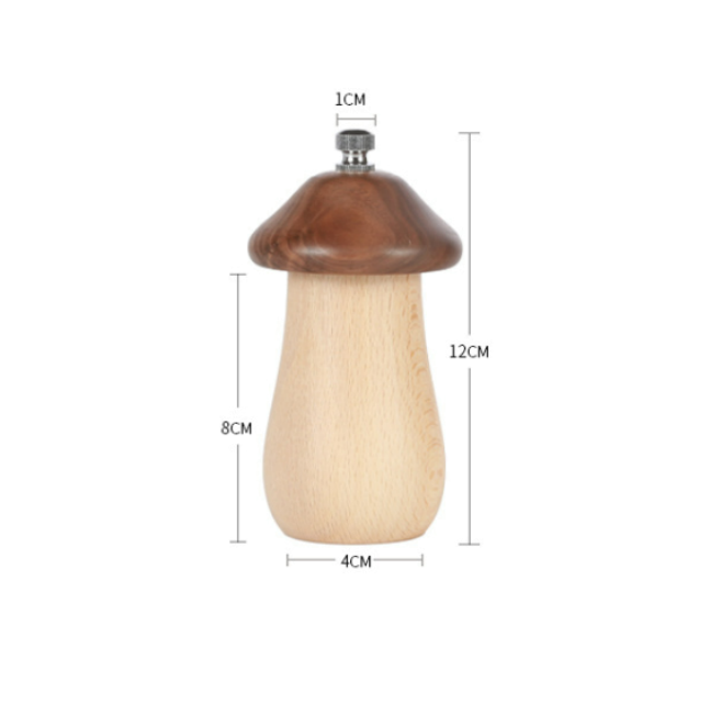 New develop Mushroom-shaped Wooden pepper mill salt grinder