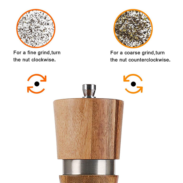 Wood salt and pepper grinder mill Manual Mechanism spice grinder with Adjustable Coarseness Tableware Gifts