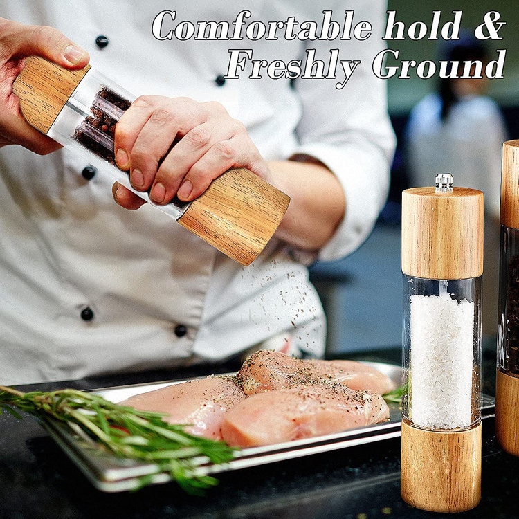 Wooden Shakers Core-salt Pepper Grinder with Adjustable Ceramic MILLS Salt & Pepper Mills Grind Pepper Wood Hand All-season