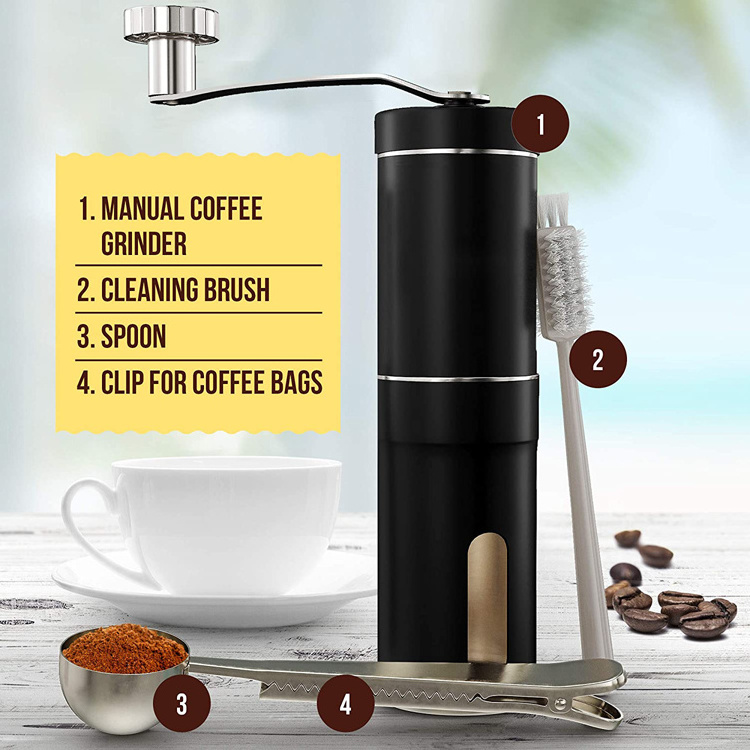 Hot Sale burr conical coffee grinder Adjustable Setting hand crank coffee grinder