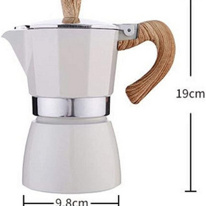 Moka Pot Manual Cuban Coffee Percolator Machine Italian Espresso Greca Coffee Maker Minimalist Aluminum Cups Round Hand 150 Ml