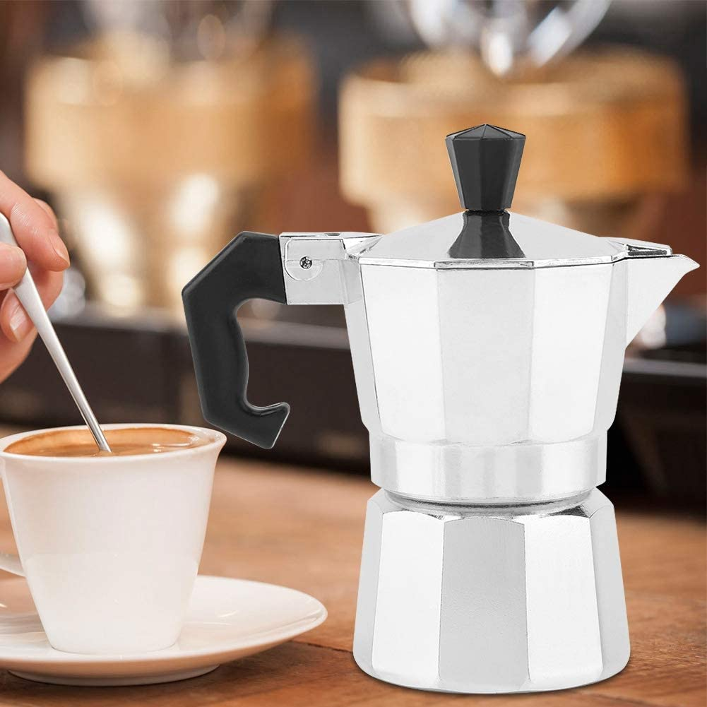 Classic moka pot famous for making the best traditional espresso quick & easy