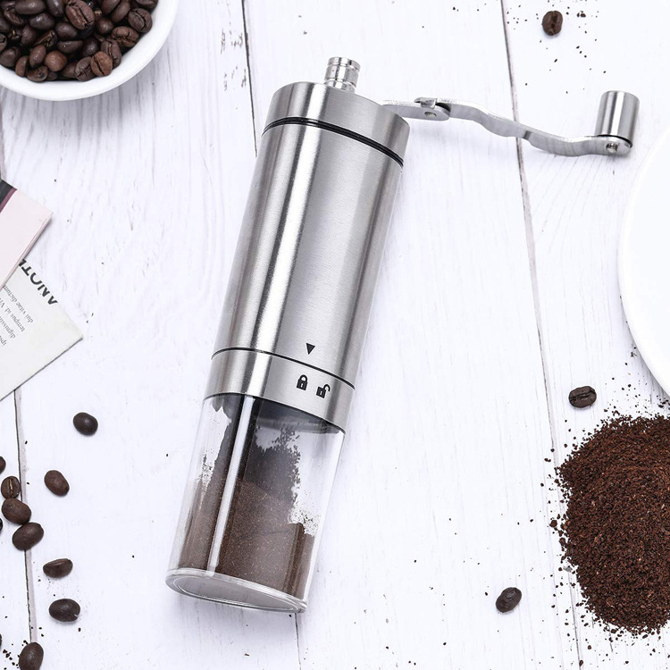 Mini Electric Spic and Coffee Grinderser, Hand Crank Coffee Mill Wholesale 120W Bur Grinders Stainless Steel Silver Color Box