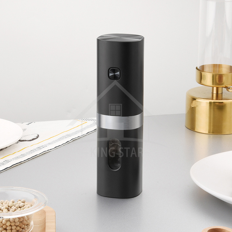 Electric pepper grinder has a cool-looking LED light at the top to help you check the  grinder operate or not very  intelligence