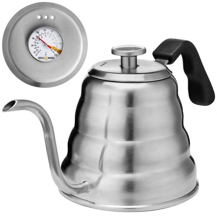 40 fl oz Pour Over Coffee Kettle with Thermometer Premium Stainless Steel Gooseneck Tea Kettle for Drip