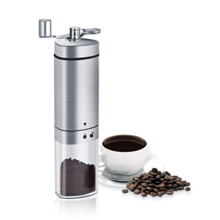 Mini Electric Spic and Coffee Grinderser, Hand Crank Coffee Mill Wholesale 120W Bur Grinders Stainless Steel Silver Color Box