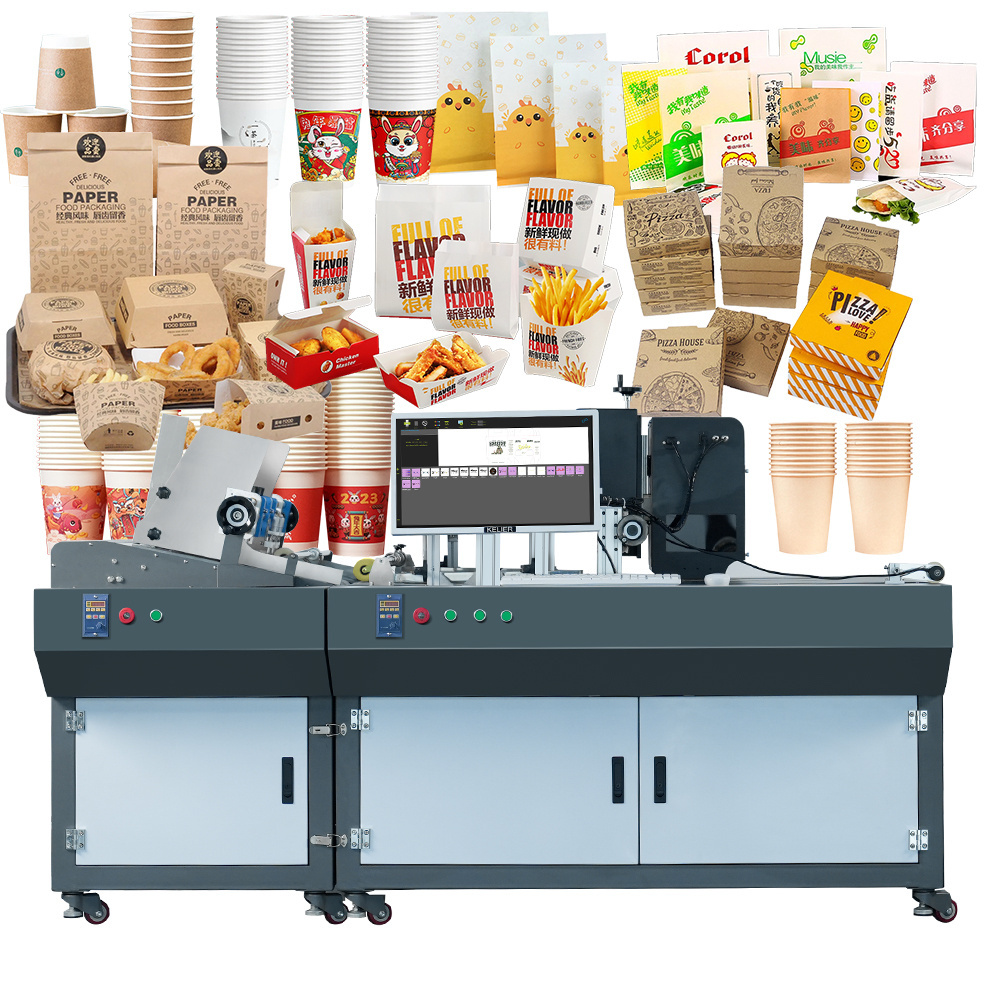 Kelier Automatic Digital Carton Kraft Paper Bag Printing Machine Single Pass  Packing Printer Machine Paper Cup Fan Printer