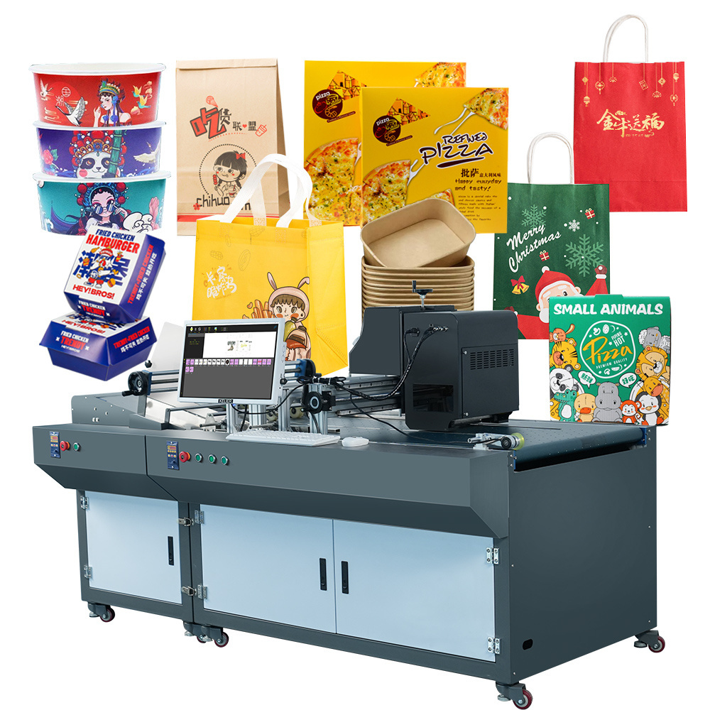 Kelier Automatic Digital Carton Kraft Paper Bag Printing Machine Single Pass  Packing Printer Machine Paper Cup Fan Printer