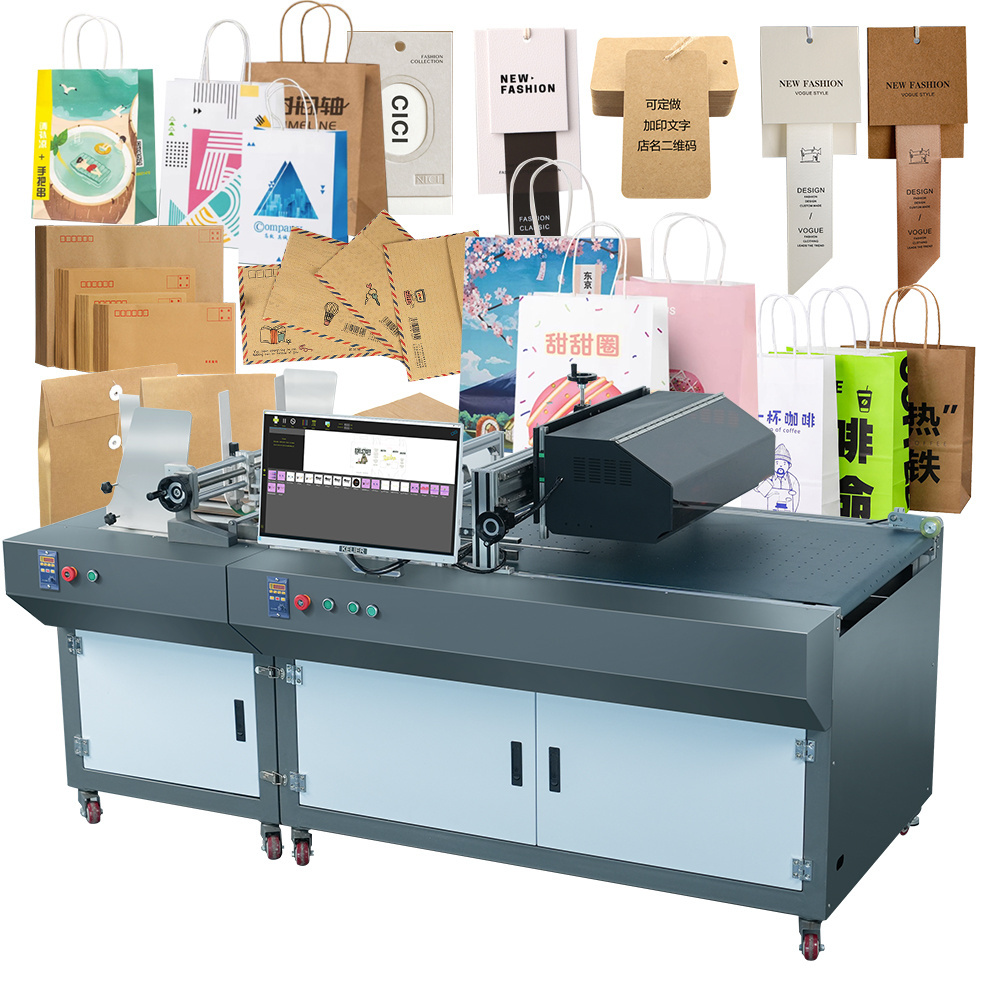 Kelier Automatic Digital Carton Kraft Paper Bag Printing Machine Single Pass  Packing Printer Machine Paper Cup Fan Printer