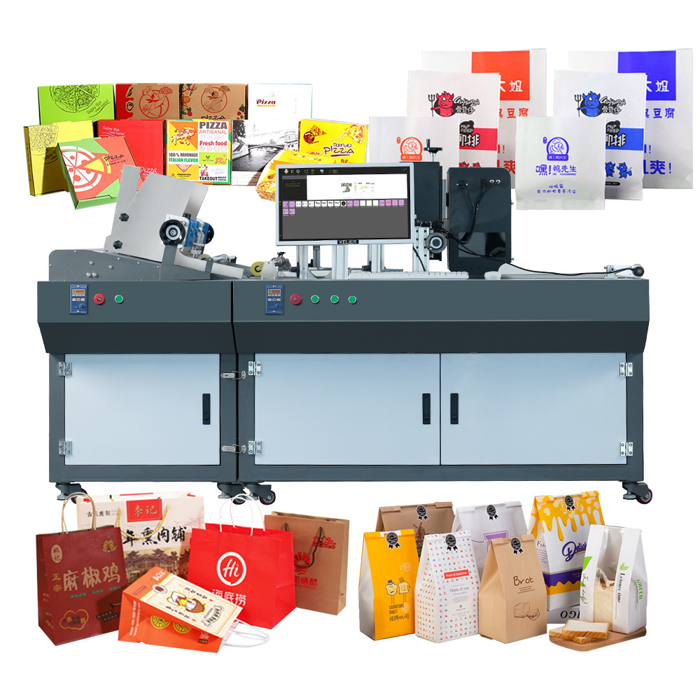 Kelier FI1000 Factory Price One Pass Carton Box Cardboard Paper Bag Printing Machine Single Pass Digital Inkjet Printer