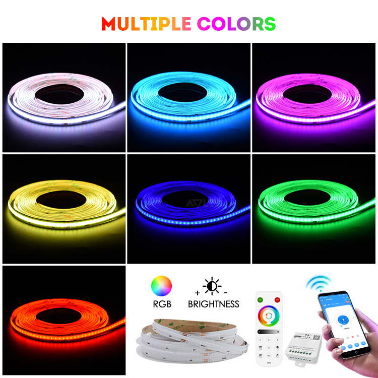 RGBW RGBCCT RGB COB LED Strip Light 5m 10m 12V 24V Flexible High Bright smart light strip Tape FOB LED for Indoor Room Decor