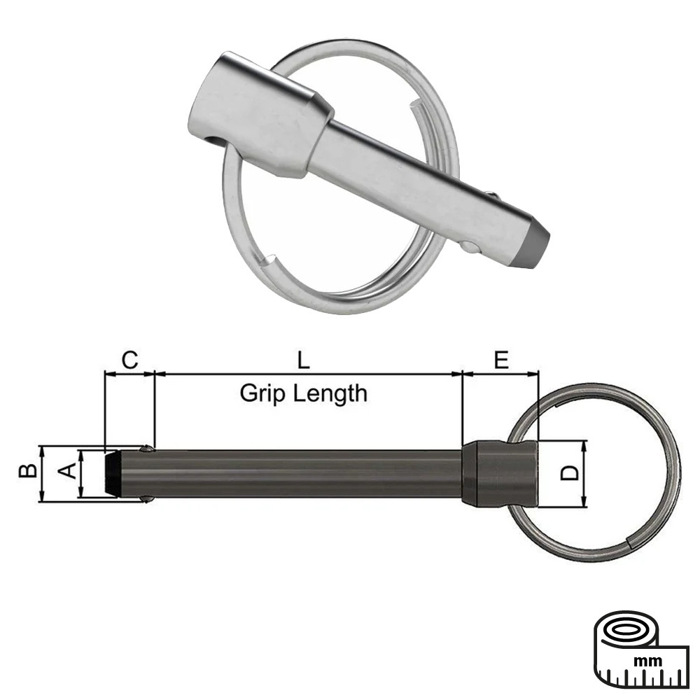 Factory Direct Sale Stainless Steel Spring Loaded Quick Release Ball Lock Pins Heavy Duty Detent Spring Pin