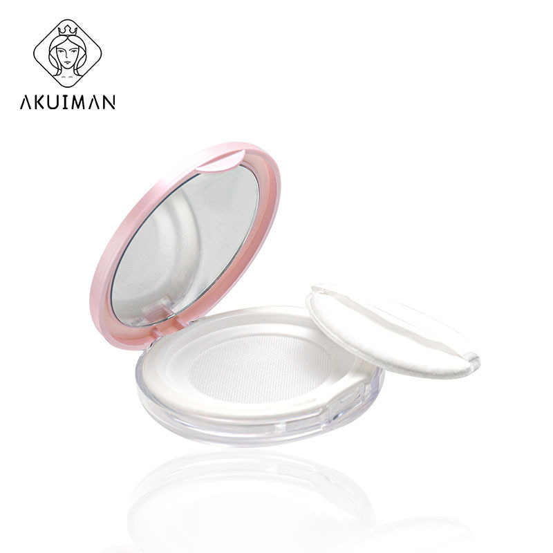 Customizable logo flip cap with mirror packaging container with powder puff 5g loose powder containers