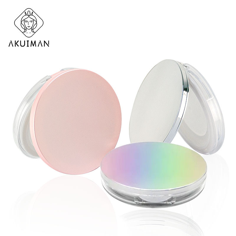 Customizable logo flip cap with mirror packaging container with powder puff 5g loose powder containers