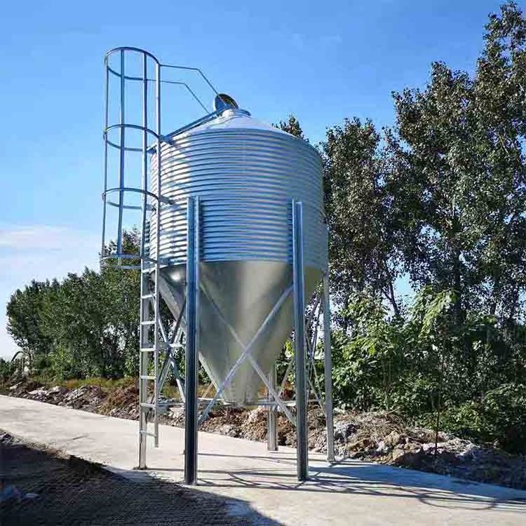 Customized Steel Chicken Feed Silo Small Grain Silo 13 Ton Capacity