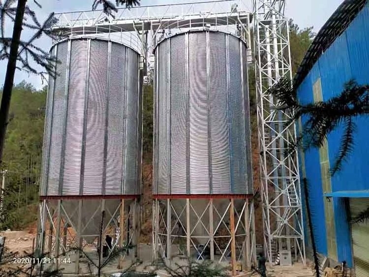 Corrugated Stainless Steel Grain Silos 500Tons 1000Tons 2000Tons 3000Tons 5000Tons