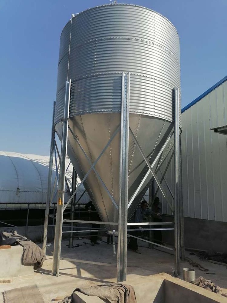 Galvanized Sunflower Seeds Storage Silo Chicken Feed Bins for Sale