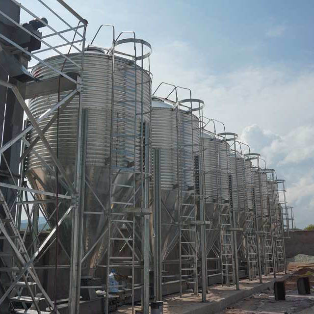 Hot Galvanized Chicken Feeding Silo Poultry Chicken Animal Feed Silo Small Tower Silo for Sale