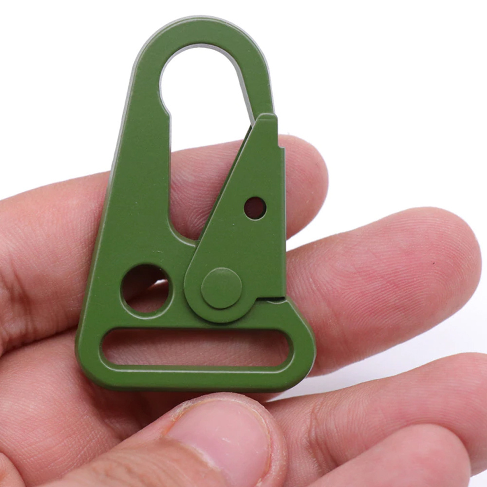 Outdoor Metal Hook Buckle Olecranon Keychain Clasp Tactical Spring Carabiner Webbing Gun Strap Sling Snap EDC Gear Metal Hook