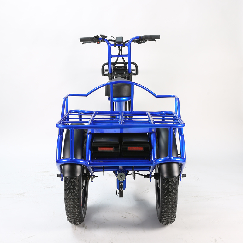 Electric Tricycle Hunting Cargo Electric Trike 20 Inch Fat Tire Electric Bike 3 Wheel E Trike with 48V 500W Dual Motor