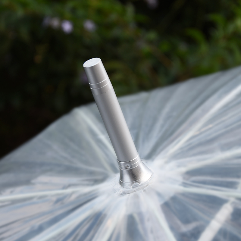 custom umbrella for rainy and sunny transparent acrylic crook shaft Automatic open clear dome bubble stick umbrella