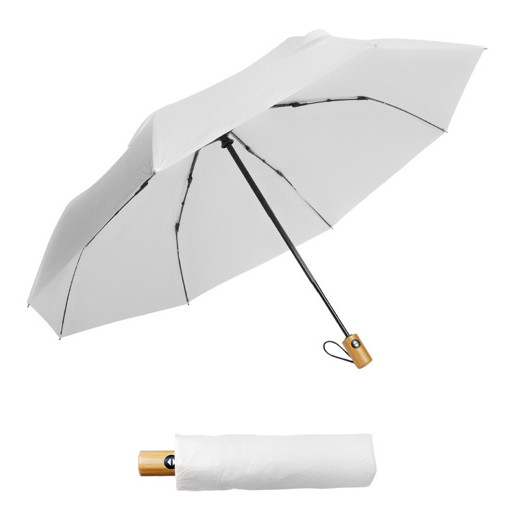 High density automatic open three folding girls windproof waterproof women custom design logo rain sun gifts plant fold umbrella