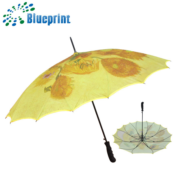 Chinese WholesalesChina Direct High Quality 23 Inches 8 Ribs one-piece canopy  Windproof  black rubber coated Stick Umbrella