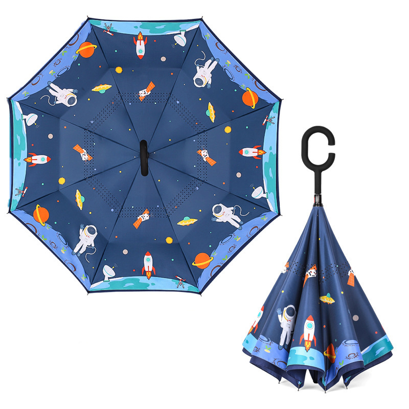 High quality 19 Inches 8K double full printing customized children reverse umbrella