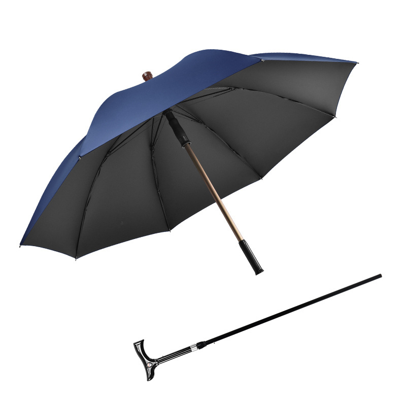 Black Coated Sun Protection Lightweight High Density Waterproof Durable Frame Windproof Separable Walking Stick Umbrella