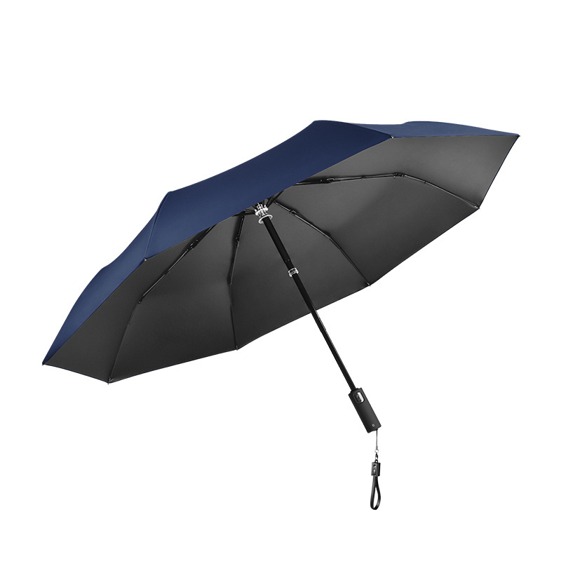 USB Charge Power Handle Rechargeable Quickly Dry Large Canopy Waterproof Full Automatic Open And Close Folding Umbrella