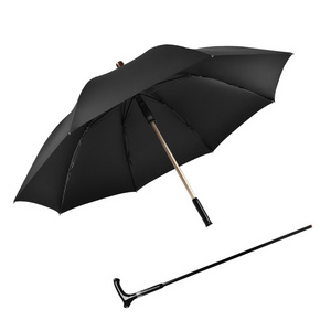 Anti-Slip Straight Durable Frame Windproof Manual Open Detachable Walking Stick Umbrella For Old Man