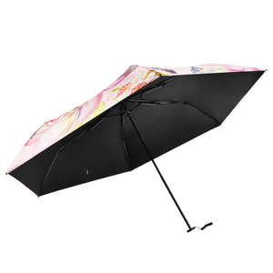 Hot Sales 19 Inches 6 ribs Super Lightweight Portable Umbrella Sunny Small Size  Mini Sun Umbrella