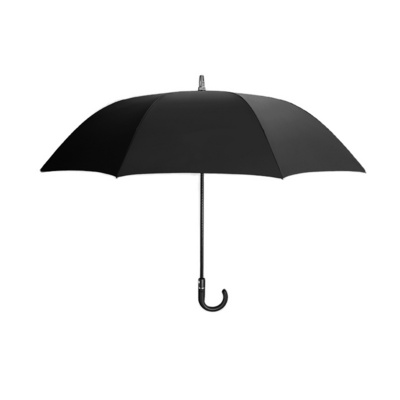 27 Inches Custom Logo Stick Umbrella Strong Windproof Fiberglass Frame Leather Handle Straight Umbrella