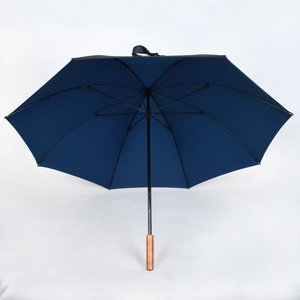 Chinese Factory ABS Explosion-proof Support Logo Printing Solid Wood Handle Extra double Layered  Business Straight Umbrella