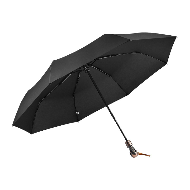 Strong Windproof Fully Automatic Folding Creative Skeleton Handle Business Umbrella