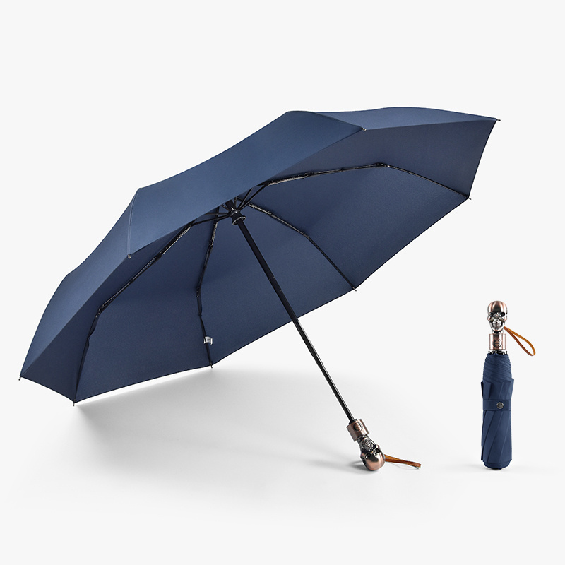 Strong Windproof Fully Automatic Folding Creative Skeleton Handle Business Umbrella