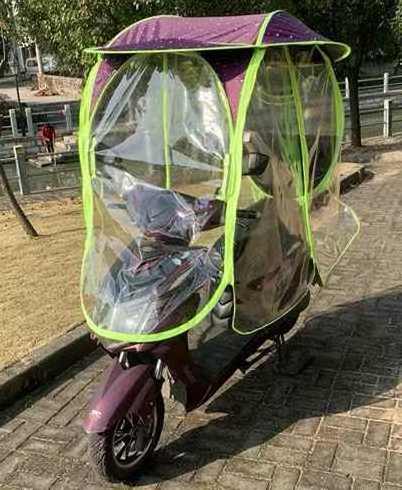 Full Cover Scooter Windproof Waterproof Sunshade Transparent Custom Logo Motorcycle Rain Sun Umbrella Electric Bike Canopy