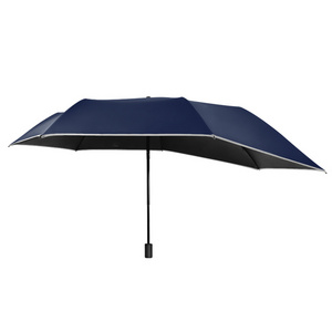 Enlarge size creative extend portable black uv coating 3 folding umbrella foldable backpack umbrella