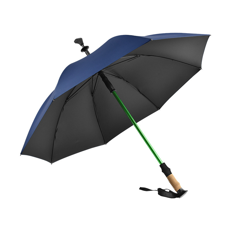 All in 1 Semi-Automatic Straight Umbrella Gentleman Suitable For Old Man Walking Cane Umbrellas