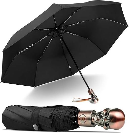 Strong Windproof Fully Automatic Folding Creative Skeleton Handle Business Umbrella