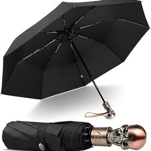 Strong Windproof Fully Automatic Folding Creative Skeleton Handle Business Umbrella