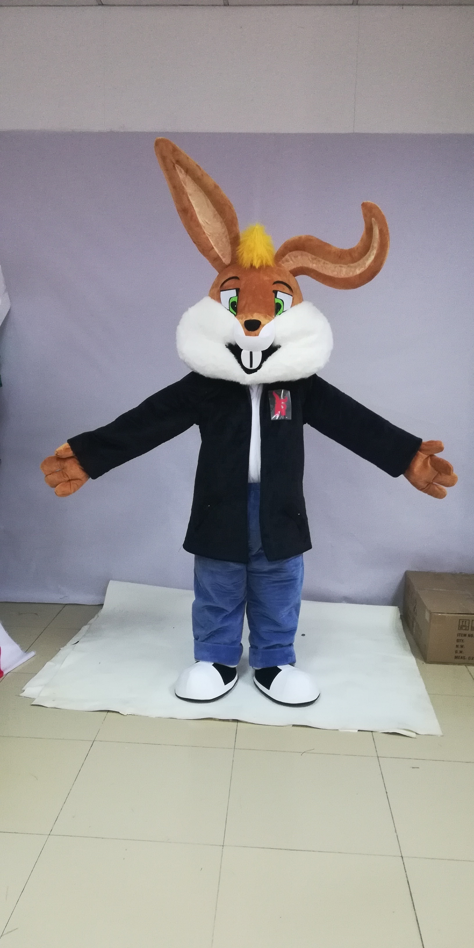 factory direct sale black suit rabbit mascot costume custom rabbit costume mascot for sale